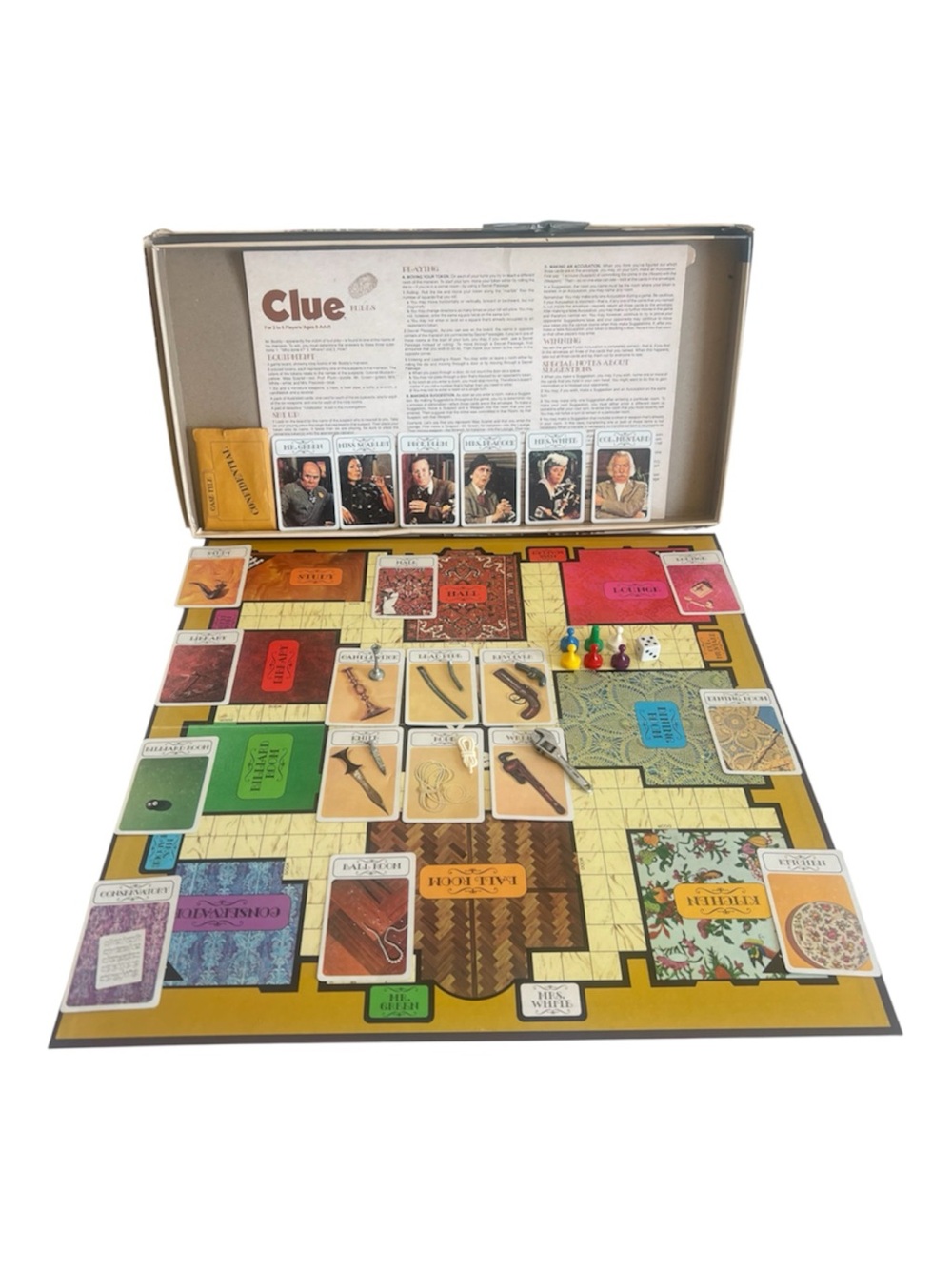 Vintage 1972 Clue Board Game Parker Brothers No. 45 Classic Mystery Game